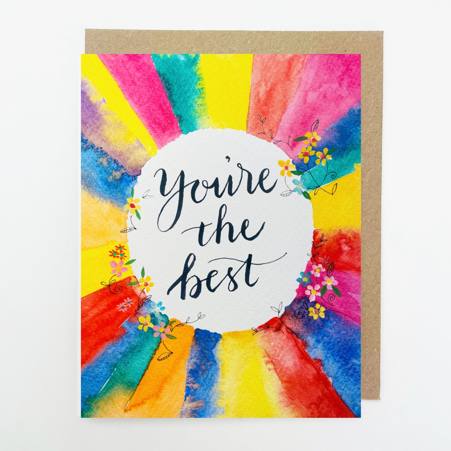 D214. Rainbow, You're the best Dinky Greetings Card