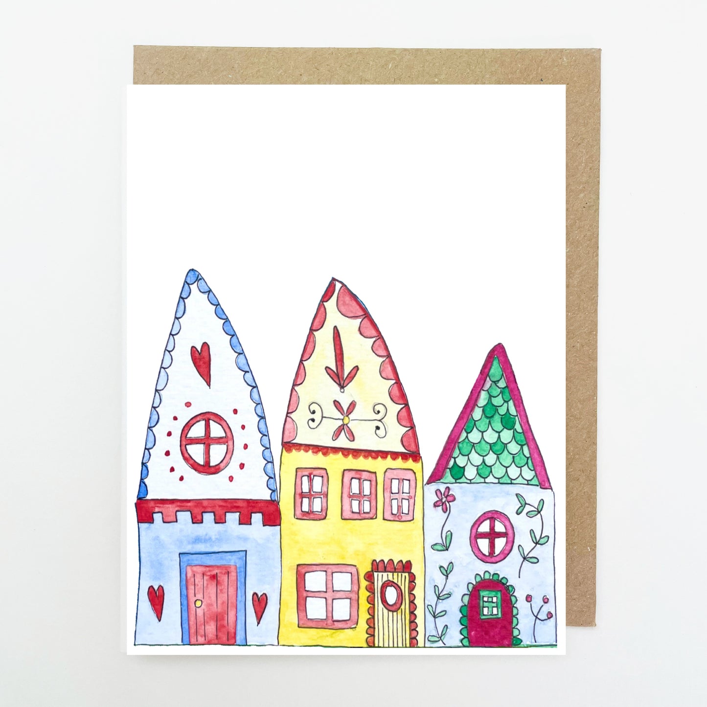 D249. Sweet Cottages Dinky Greetings Card