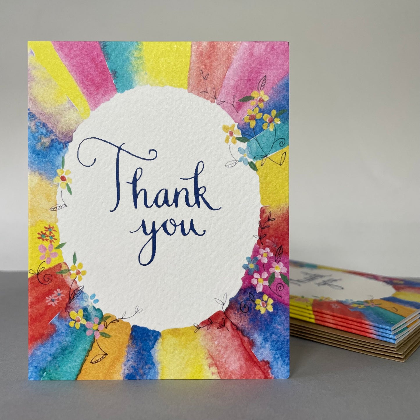 P250. Floral Bunch, Live Life in Full Bloom Dinky Greetings Cards Pack of 5