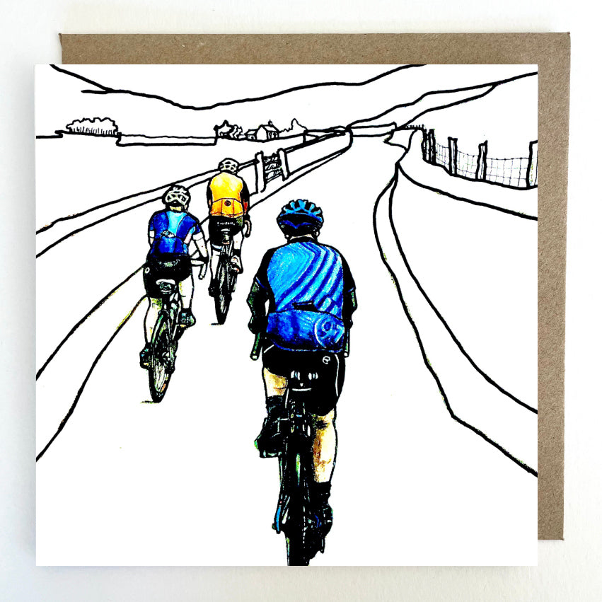 J06 Cyclists Greetings Card