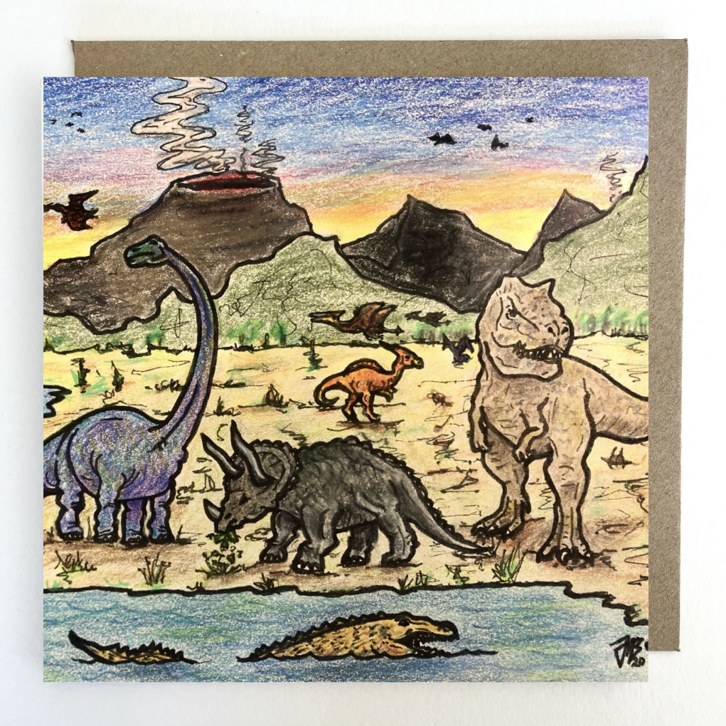 J10 Dinosaurs Greetings Card