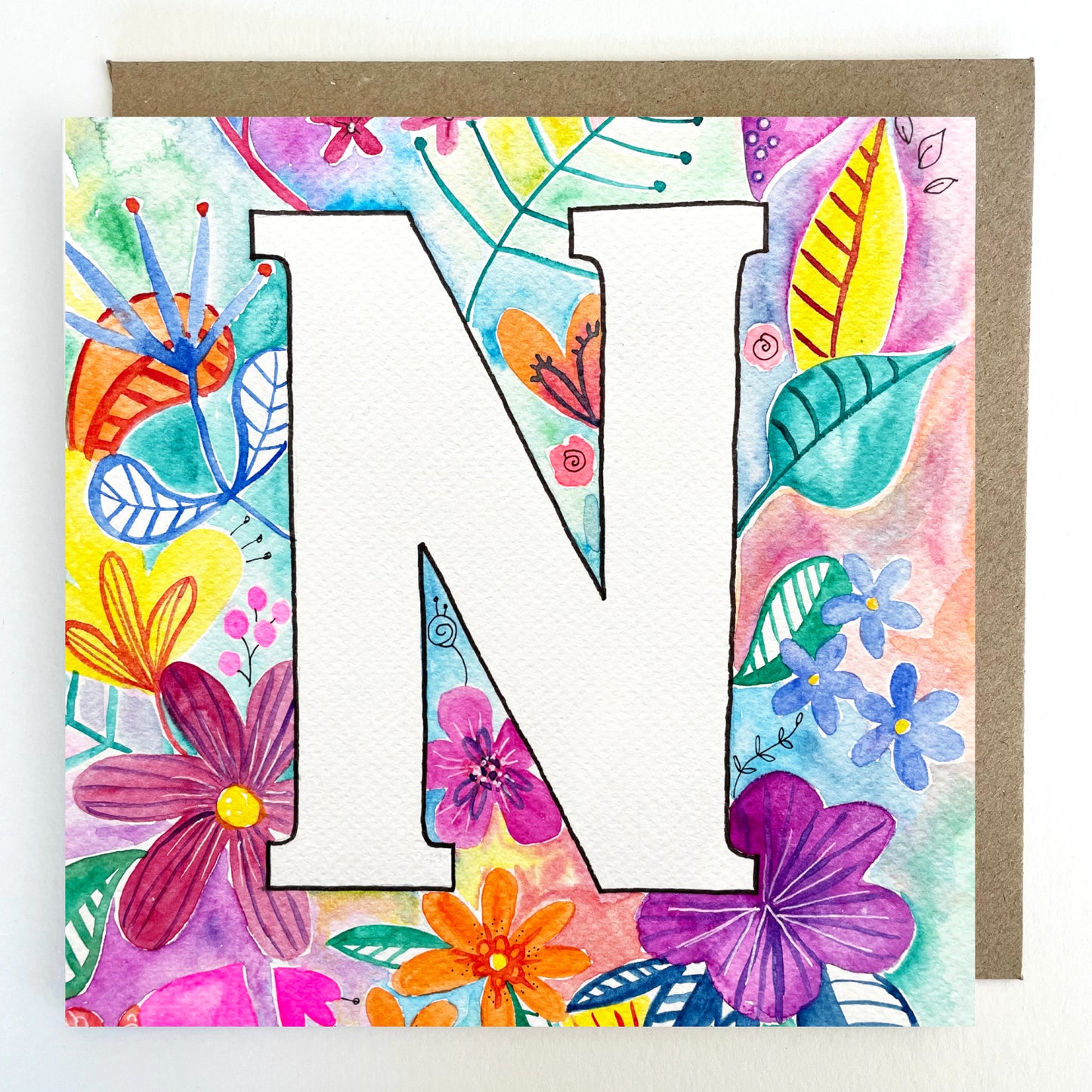 K116 'N' Bright Floral Greetings Card
