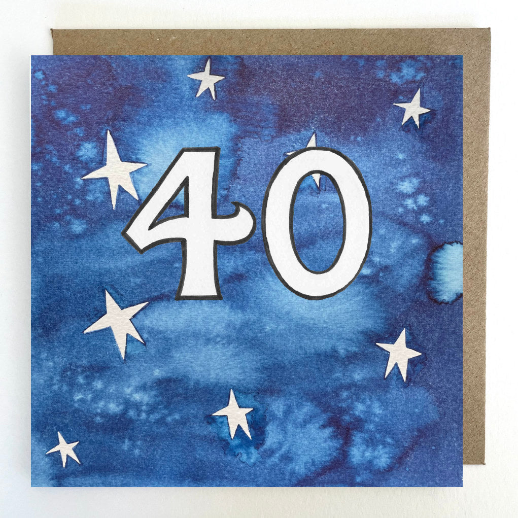 K154 Night Sky Stars 40 Greetings Card