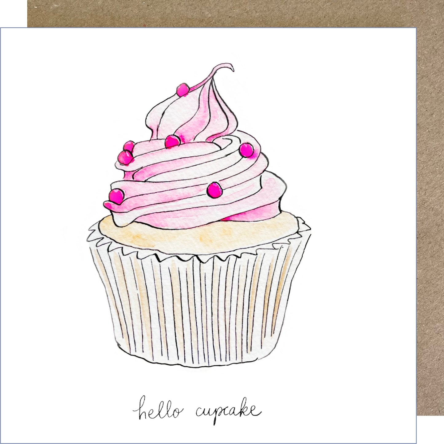 K196 Hello Cupcake Greetings Card