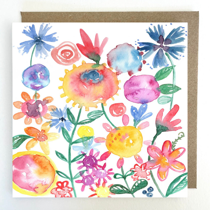 K203 Loose Florals Greetings Card
