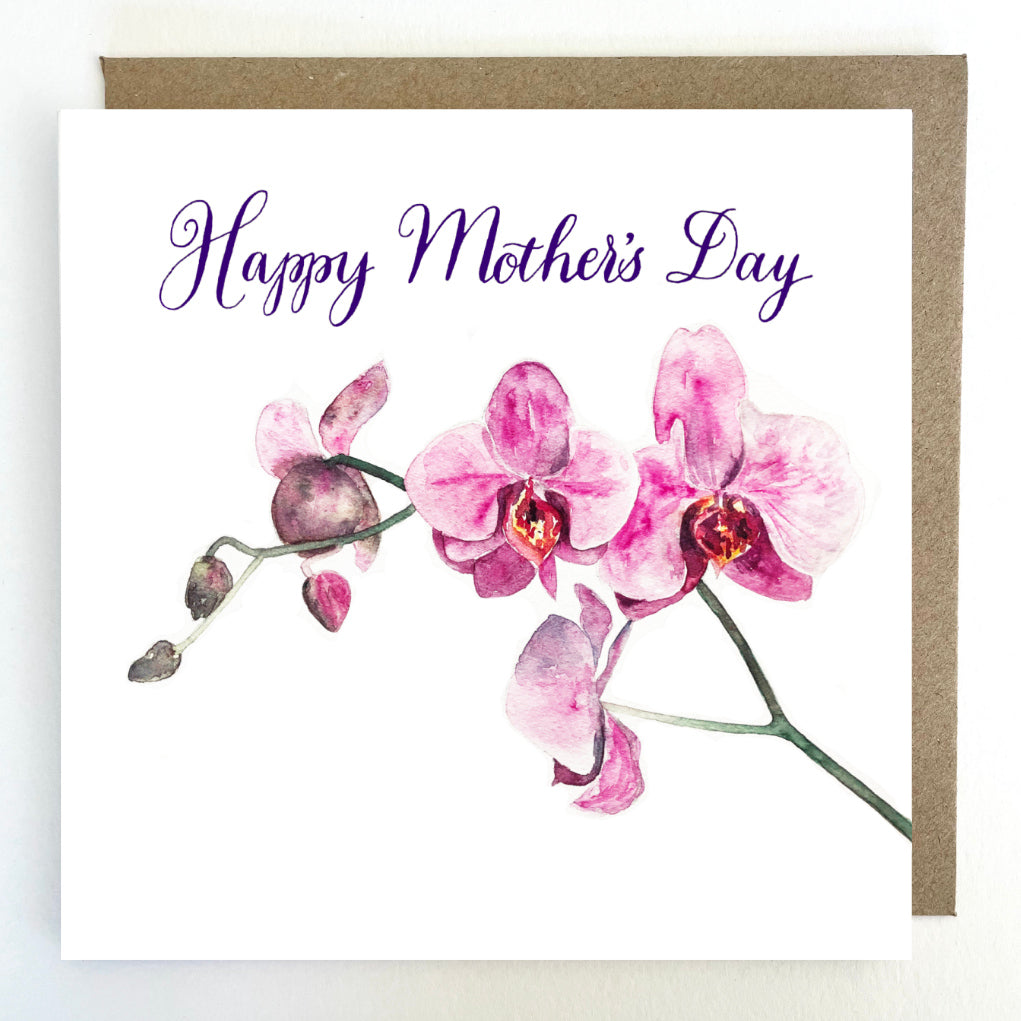K205. Orchids 'Happy Mother's Day' Greetings Card