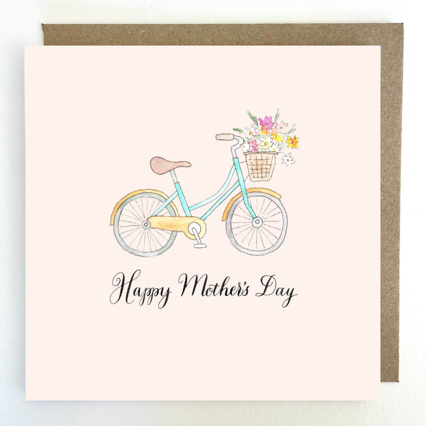 K274 'Bike with Flowers' Happy Mother's Day Greetings Card