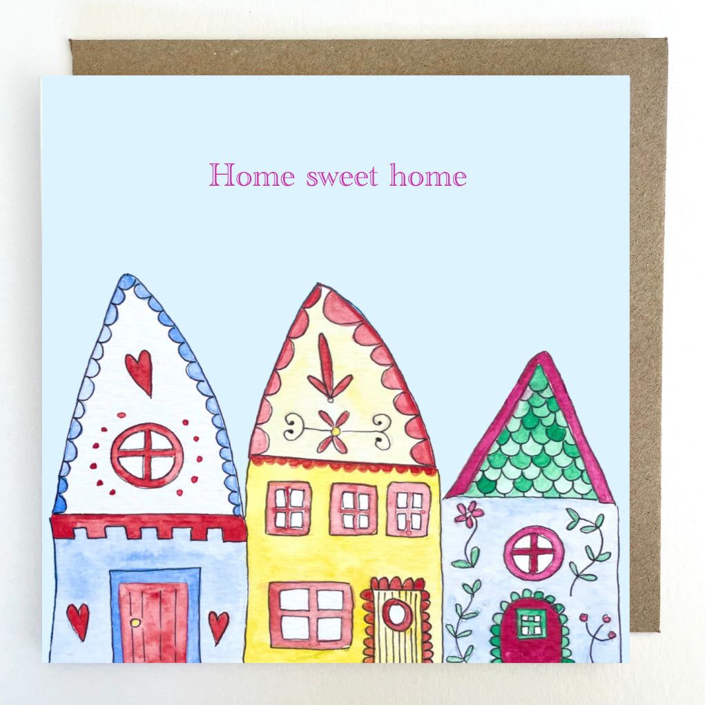 K276. Home Sweet Home, Sweet Cottages Greetings Card