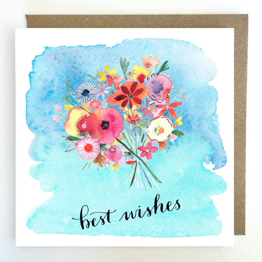 K289. Floral Bunch, Best Wishes Greetings Card