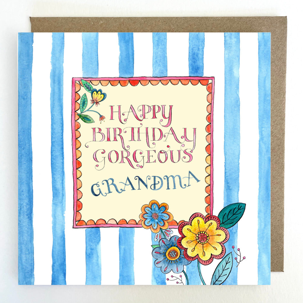 K302 Happy Birthday Gorgeous Grandma Greetings Card