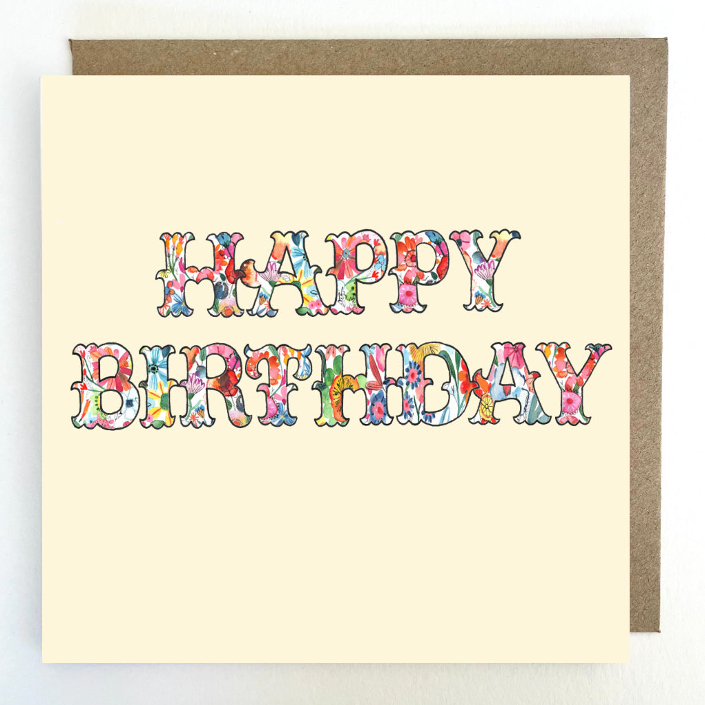 K304 Floral Happy Birthday Greetings Card