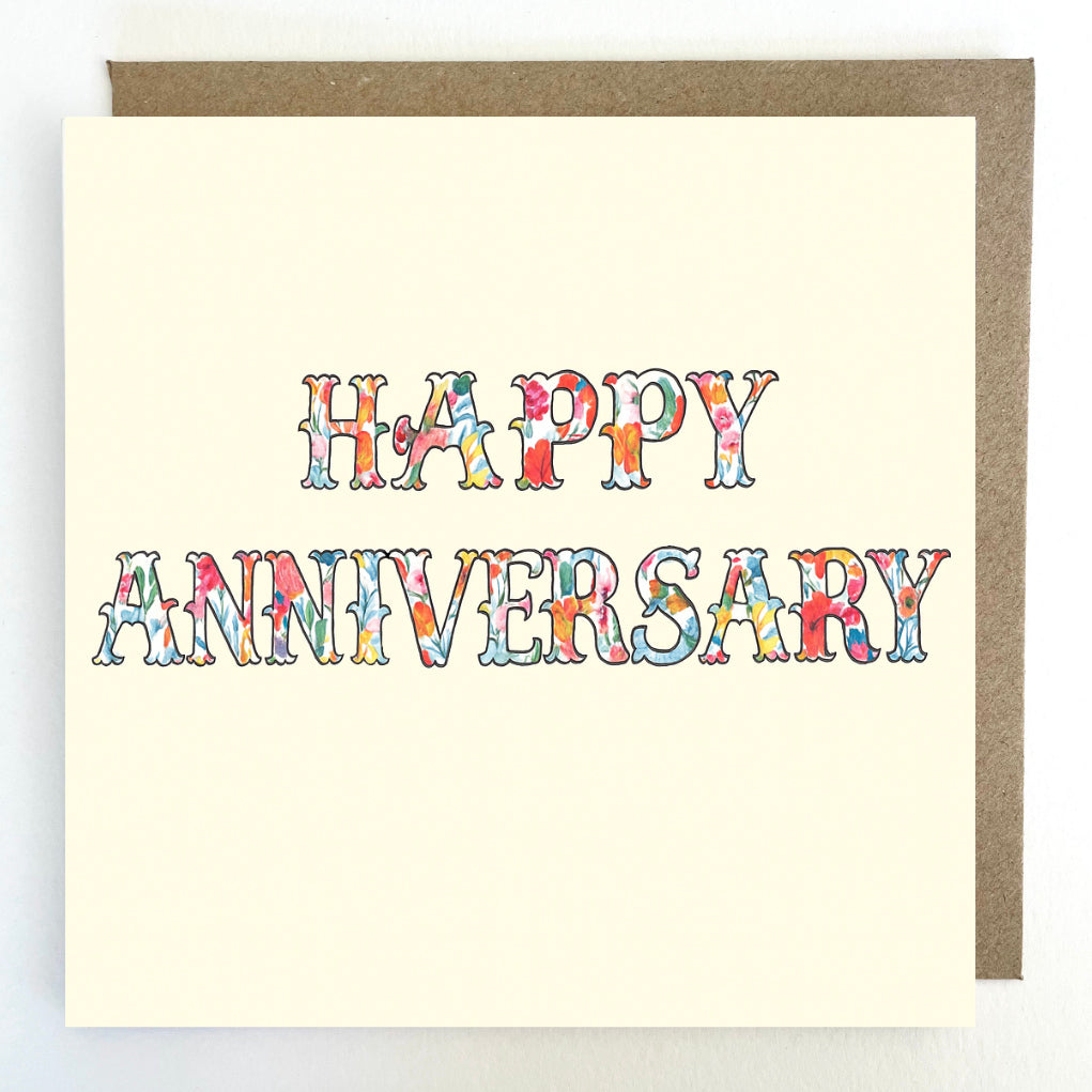 K309 Floral Happy Anniversary Greetings Card