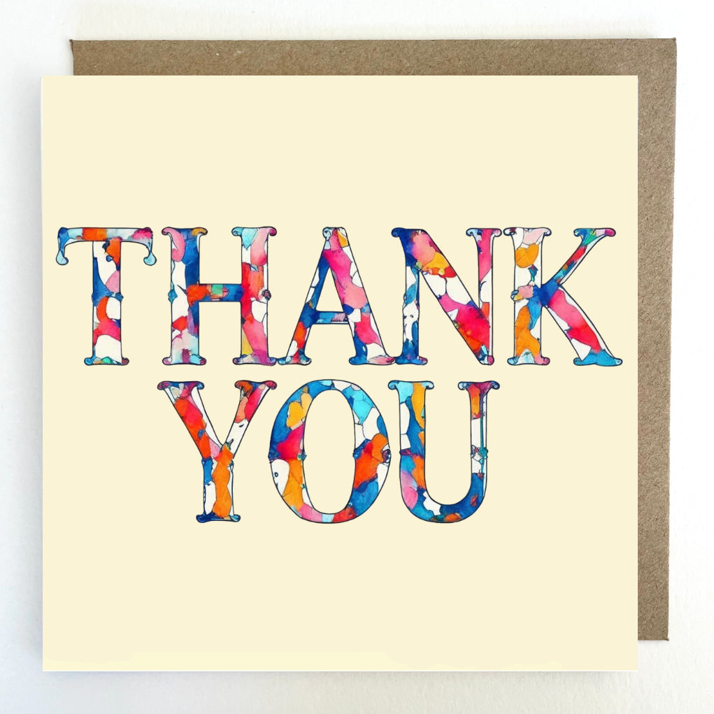 K310 Floral Thank you Greetings Card