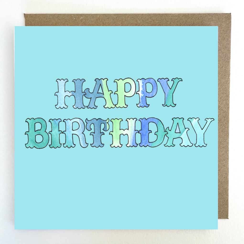 K311 Happy Birthday Blues Greetings Card