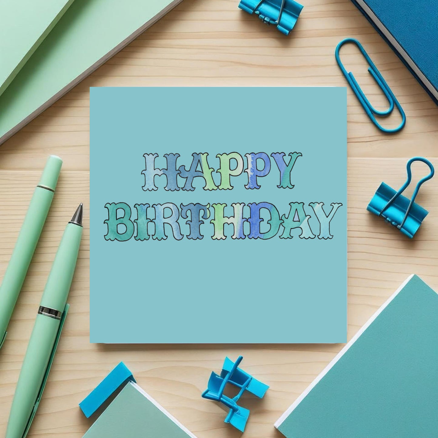 K311 Happy Birthday Blues Greetings Card
