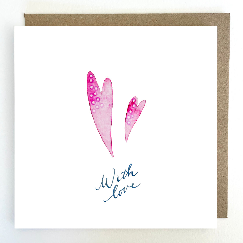 K45 Two Hearts, With Love Greetings Card