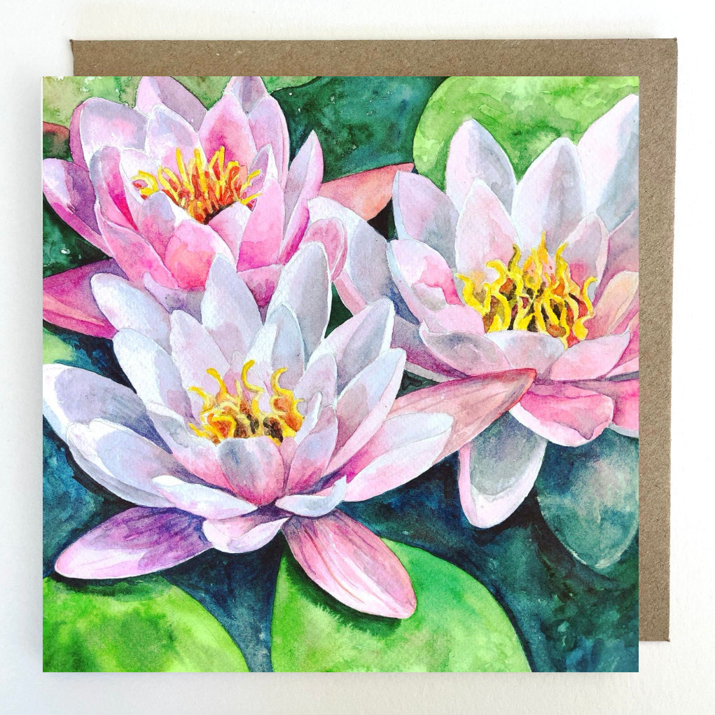 K64 Waterlily Greetings Card