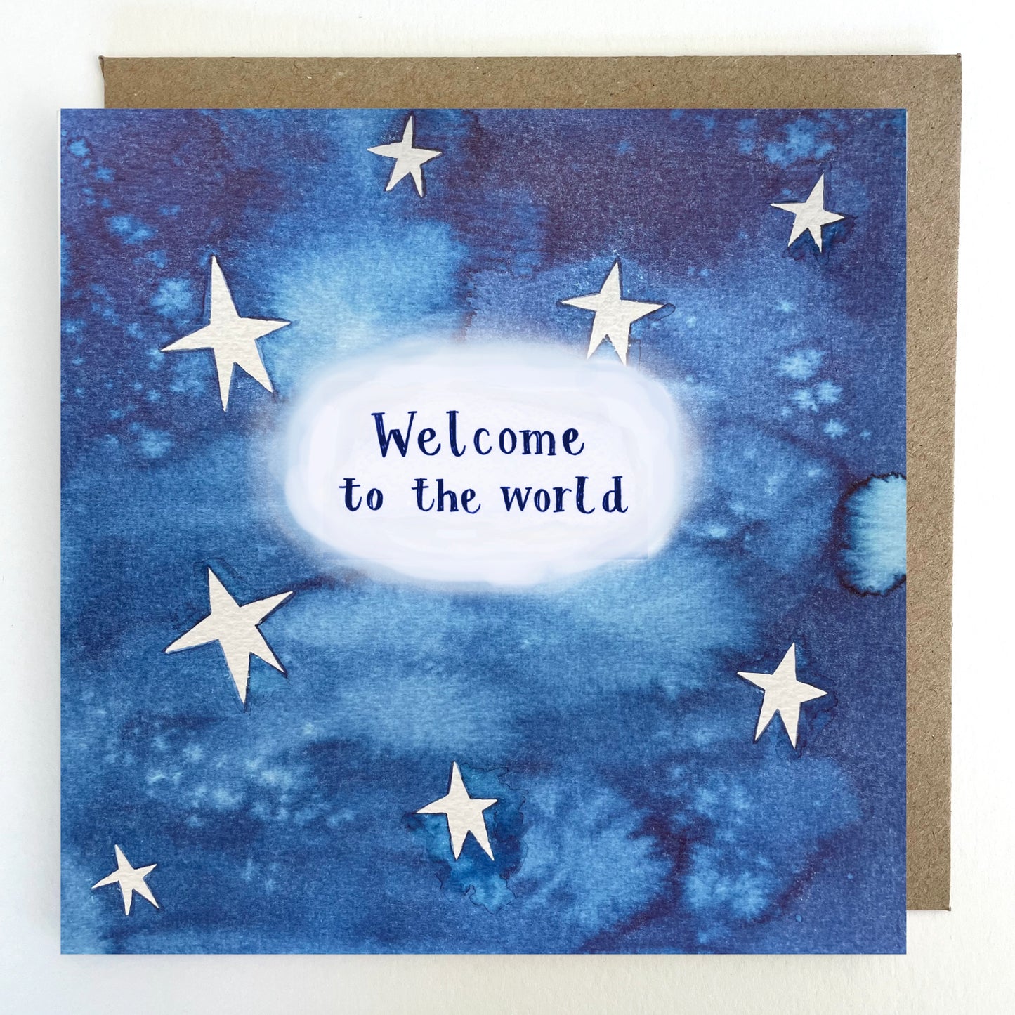 K85 'Welcome to the World' Night Sky Stars Greetings Card