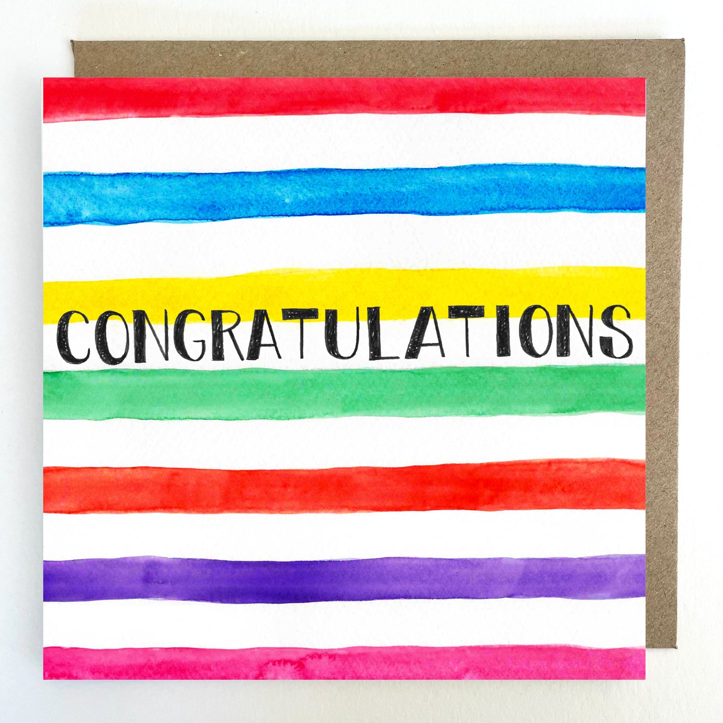 K87 Rainbow Stripes 'Congratulations' Greetings Card