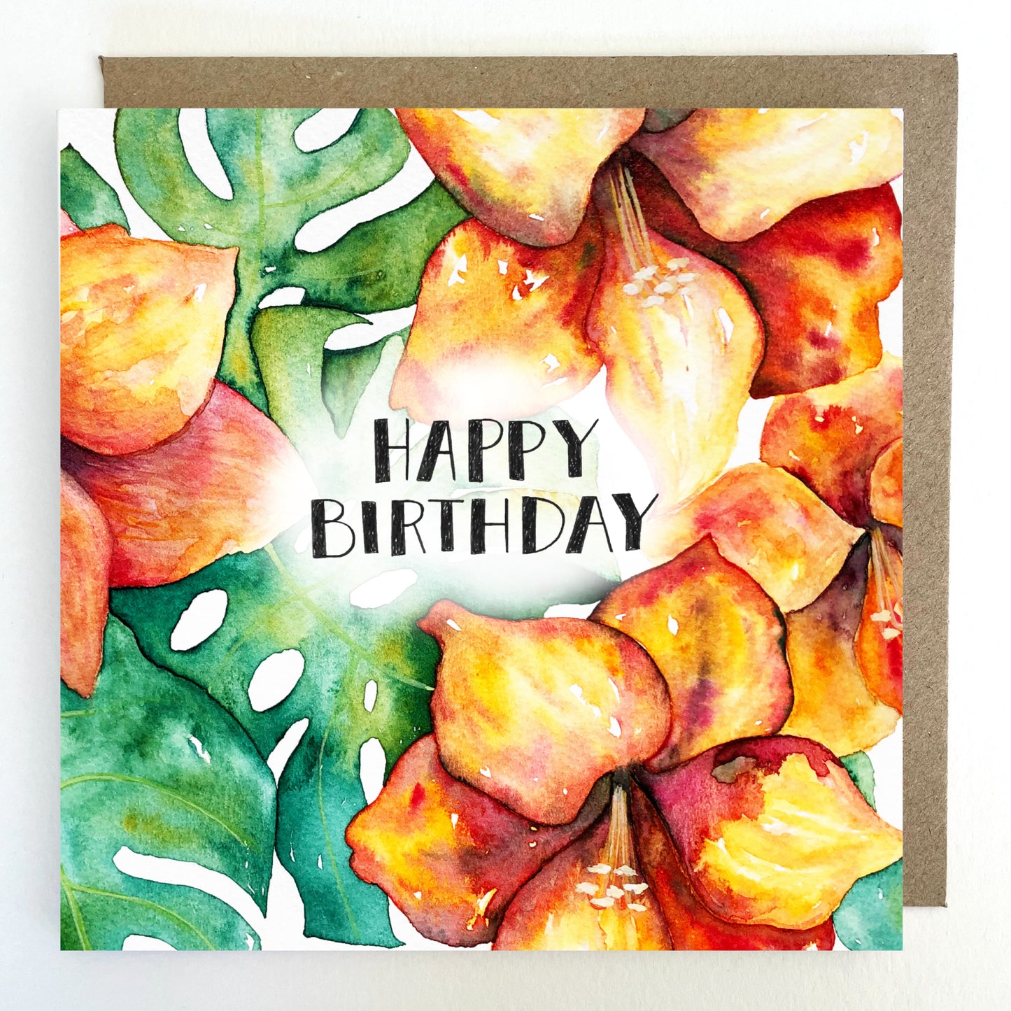 K91 Amaryllis Happy Birthday Greetings Card