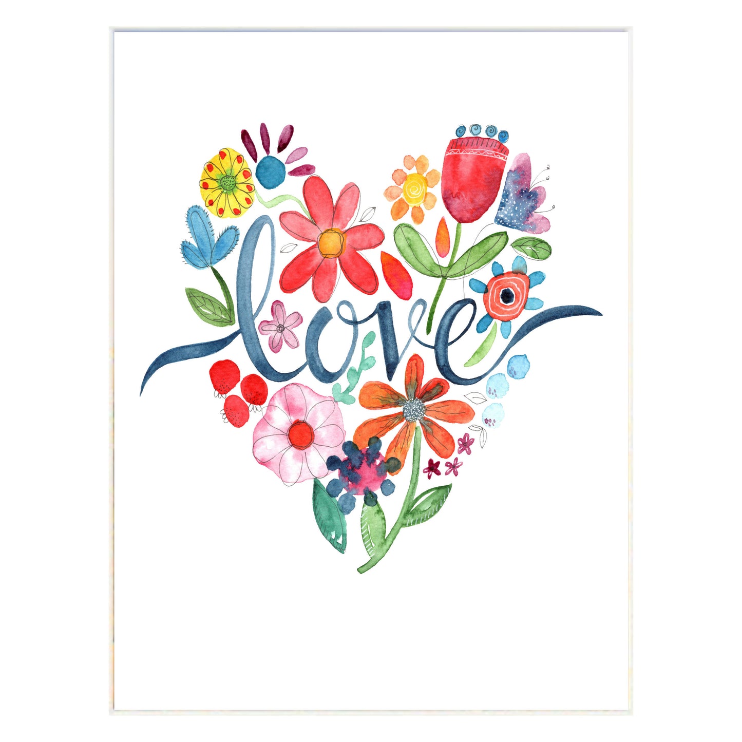 P02 'Love' Floral heart Digital Print