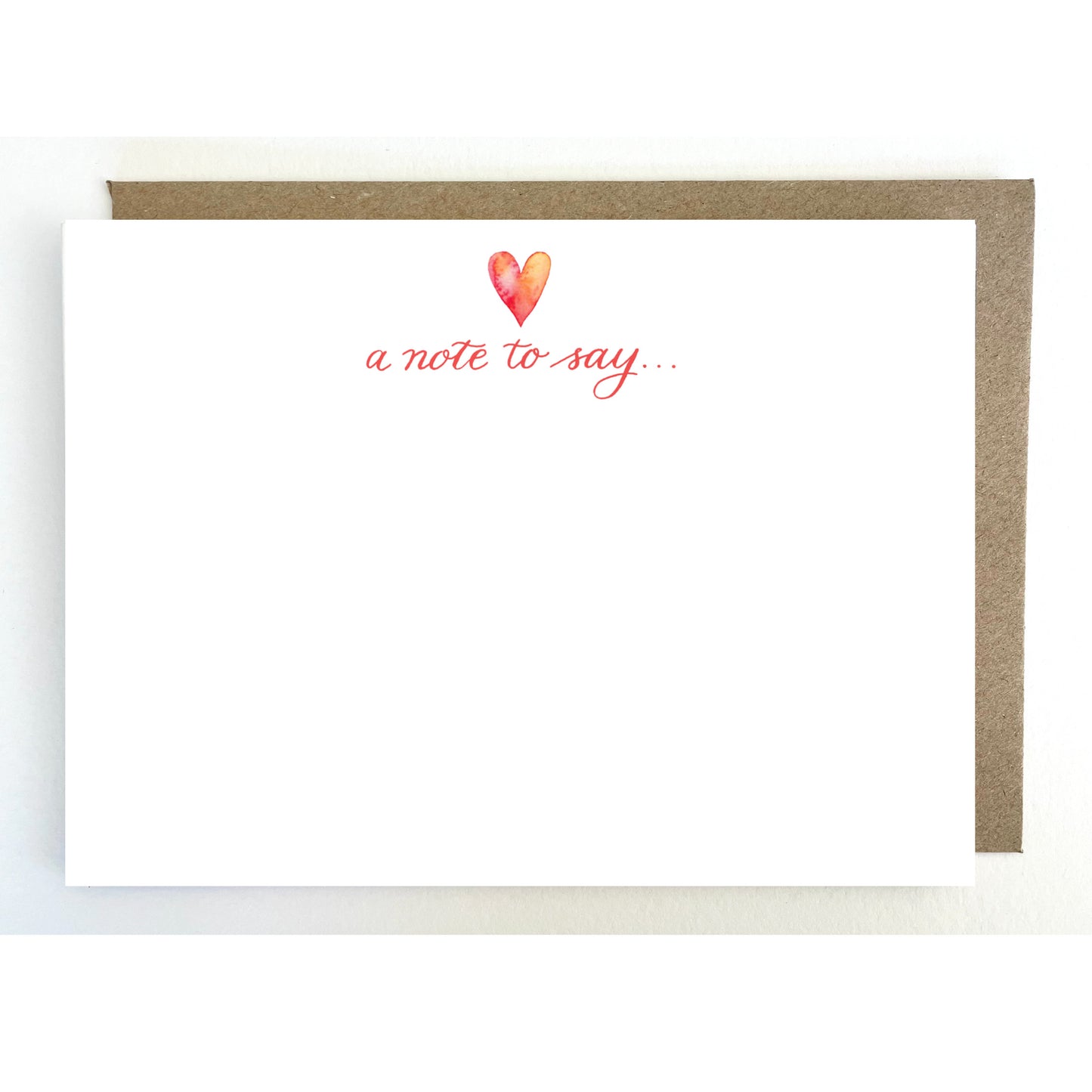 N02. Pack of 5 x Heart 'a note to say...' Notecards