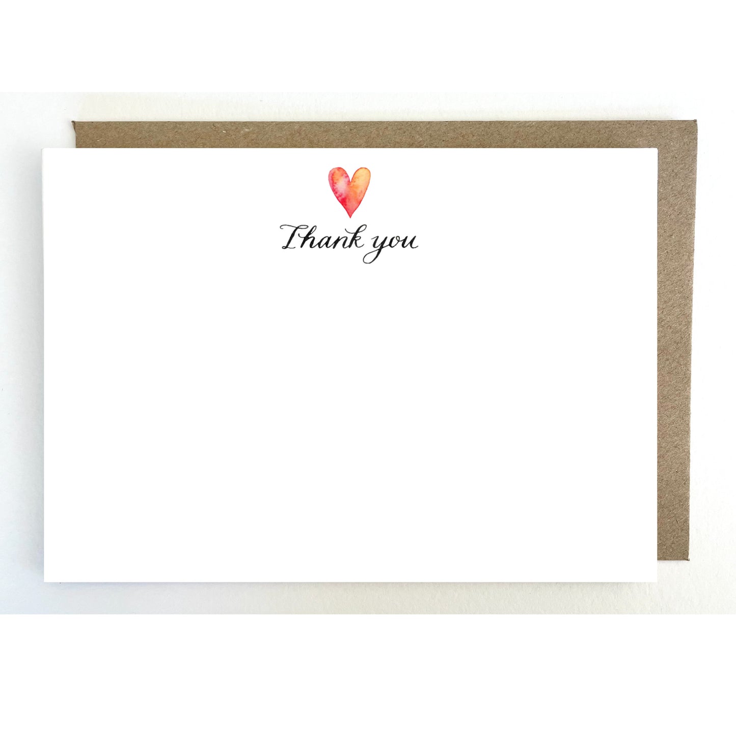 N08. Pack of 5 x Heart 'Thank you' Notecards