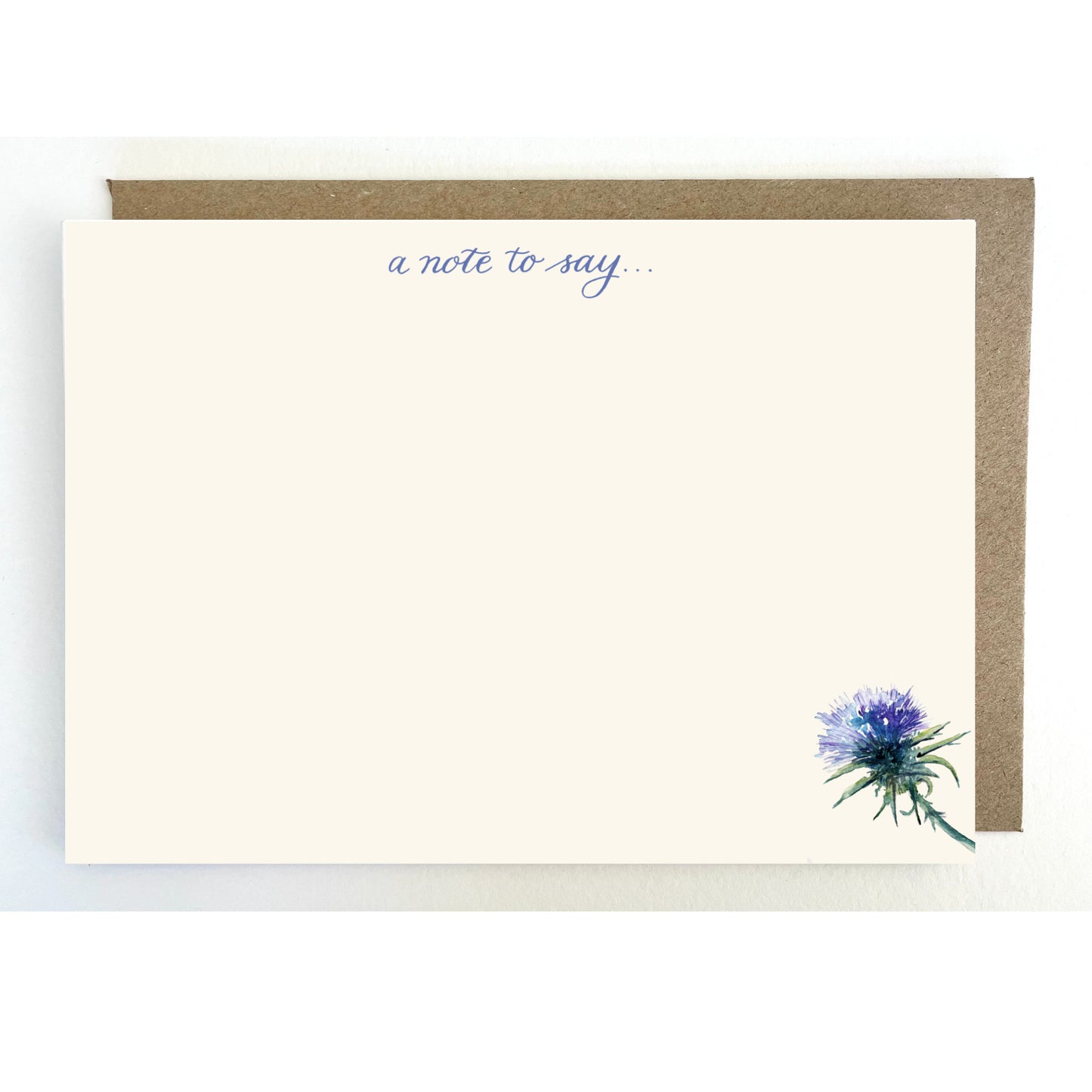 N11. Pack of 5 x Thistle 'a note to say...' Notecards
