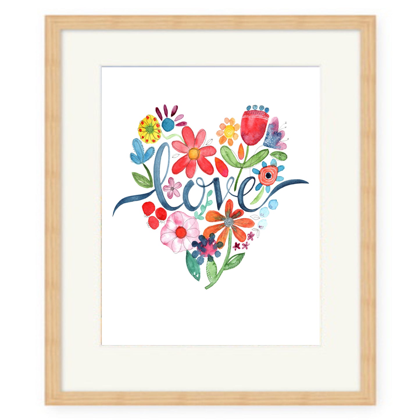 P02 'Love' Floral heart Digital Print