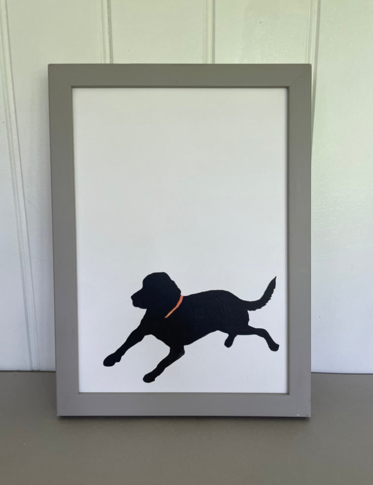 'Bingo Relaxes' Black Labrador Print P03