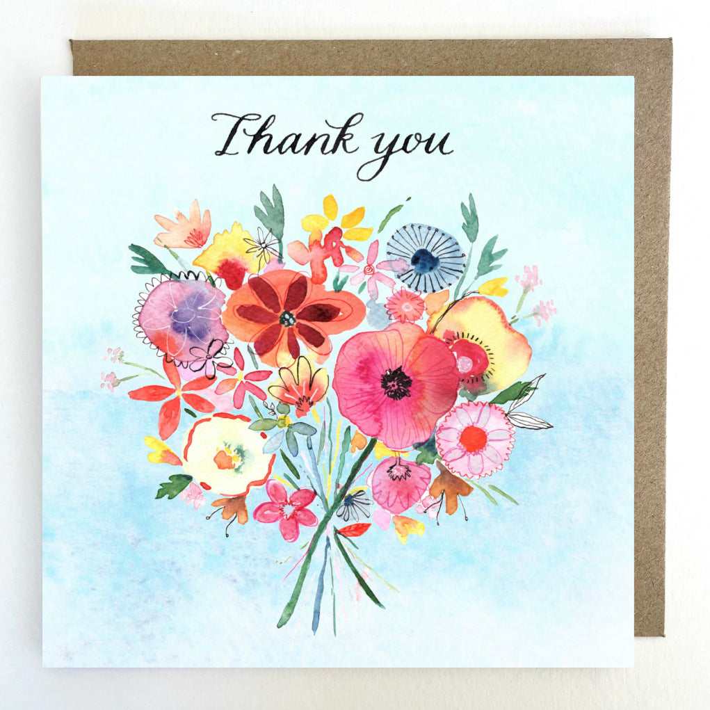 K256 Floral Bunch, Thank you Greetings Card