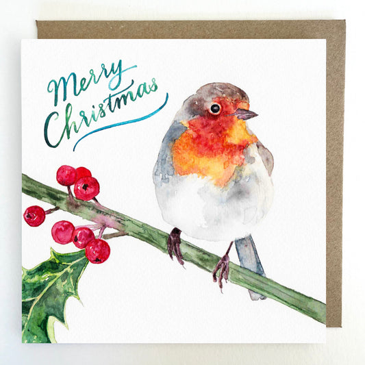 C01. Robin Merry Christmas Greetings card