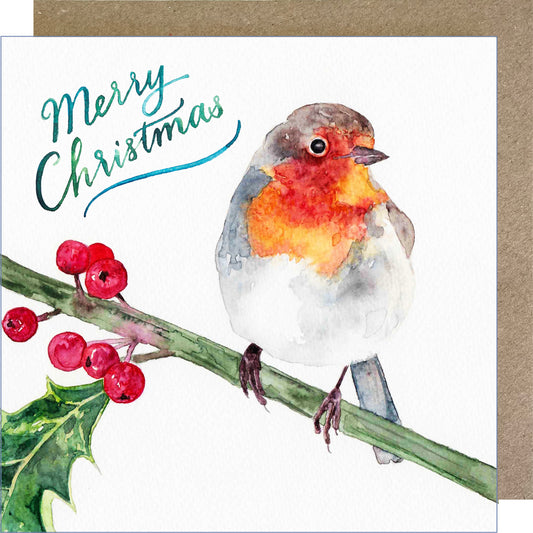 C01. Robin Merry Christmas Greetings card