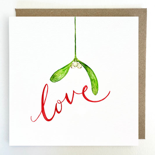C04 Love, Mistletoe Christmas Greetings Card