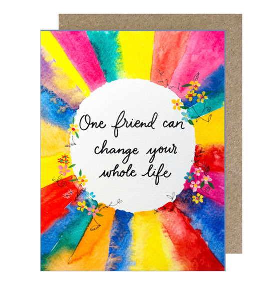 D195 'One friend can change your whole life' Rainbow Ring, Dinky Greetings Card