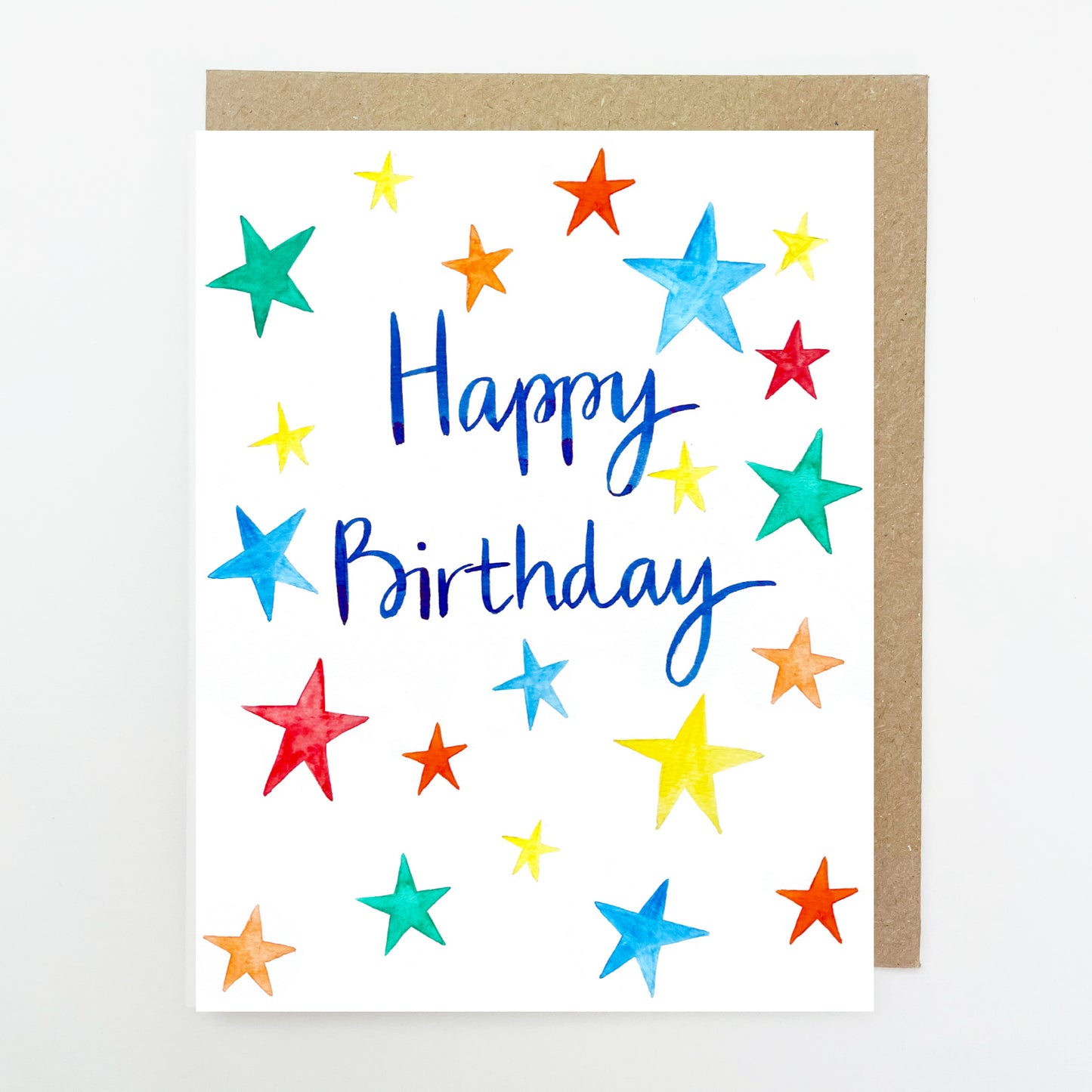 D200. Rainbow Stars, Happy Birthday Dinky Greetings Card