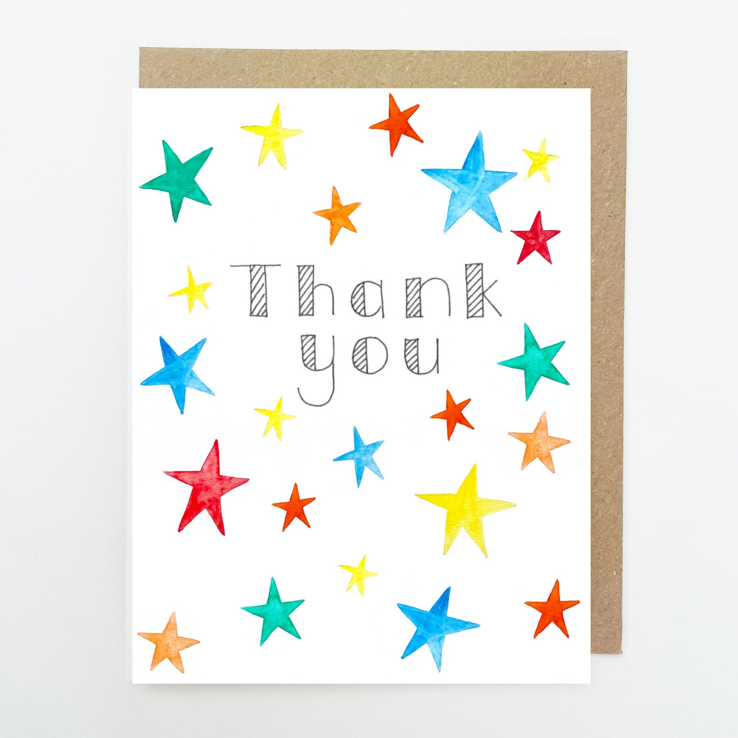 D201. Rainbow Stars, Thank you Dinky Greetings Card