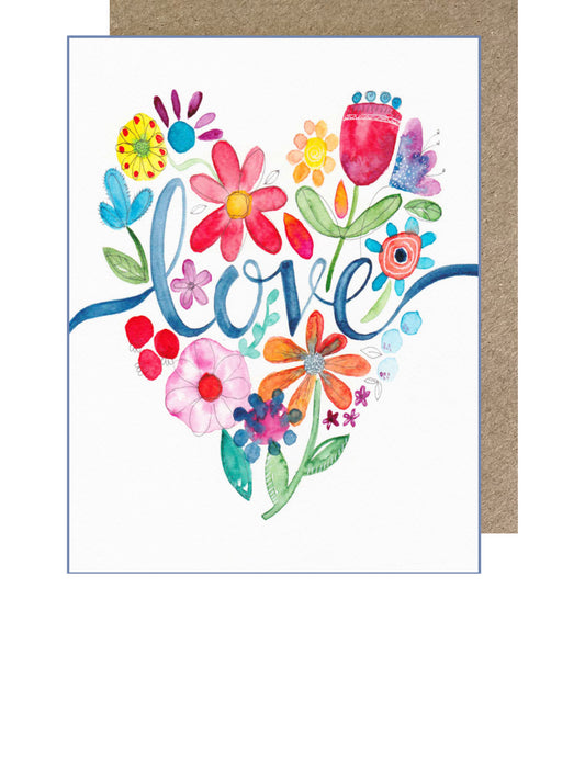 D203. Floral Love Dinky Greetings Card