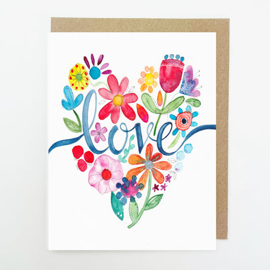 D203. Floral Love Dinky Greetings Card