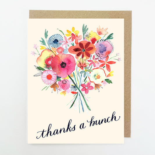 D256. Thanks a Bunch Floral Dinky Greetings Card