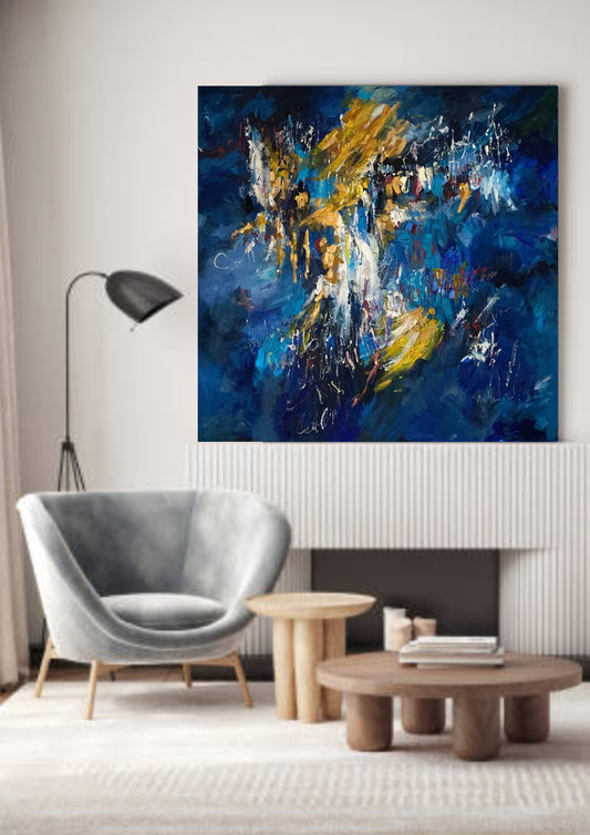 Original Abstract fine art acrylic on canvas painting by Kate Downey