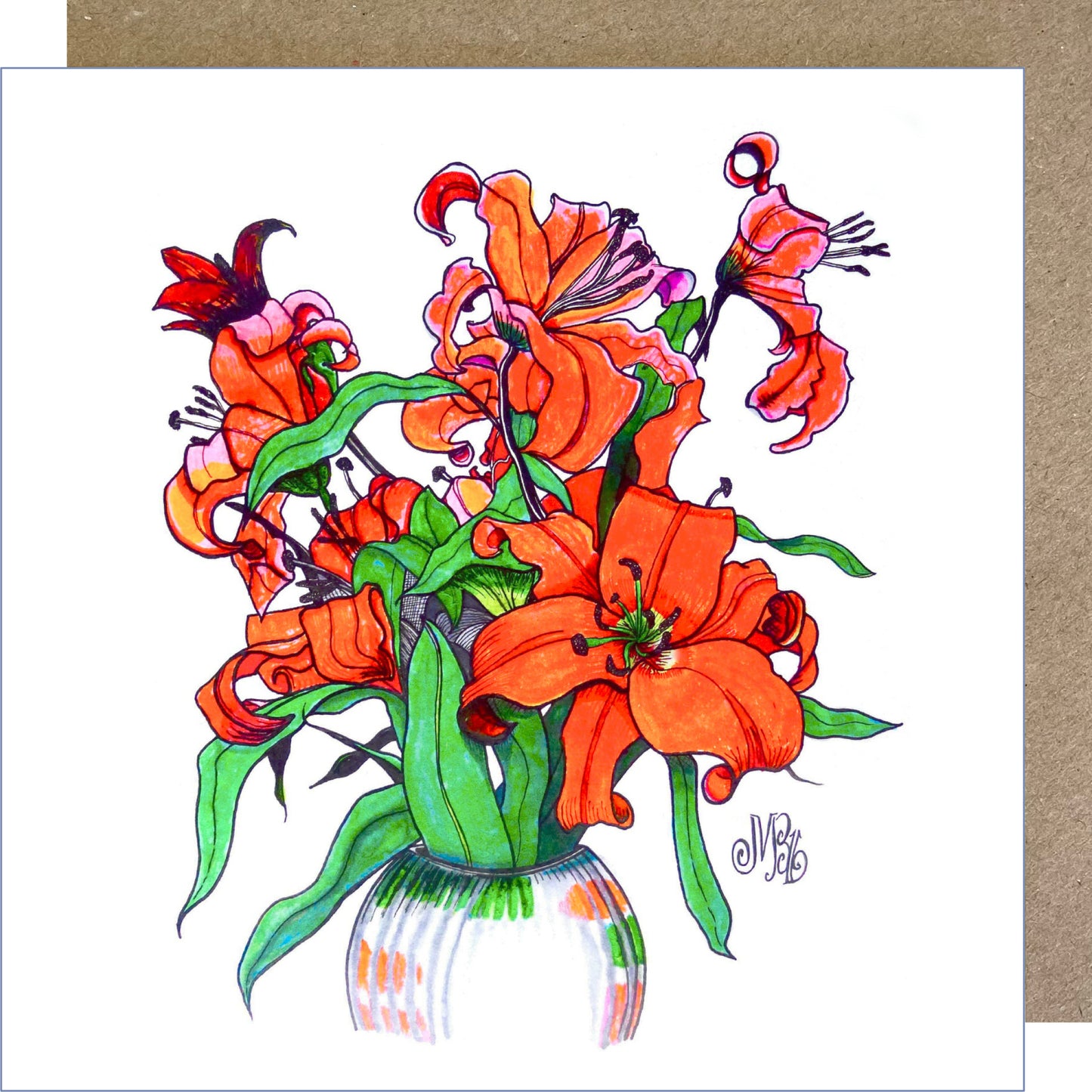 J05 Lillies Greetings Card