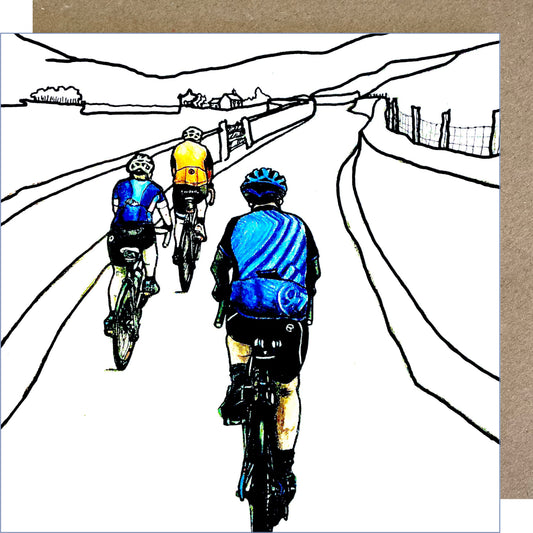 J06 Cyclists Greetings Card