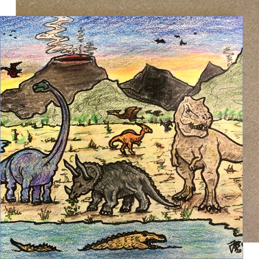 J10 Dinosaurs Greetings Card