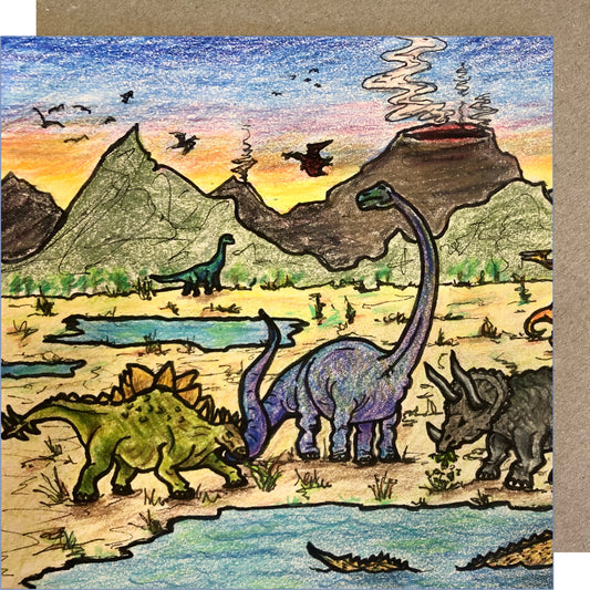 J11 Dinosaurs 2 Greetings Card