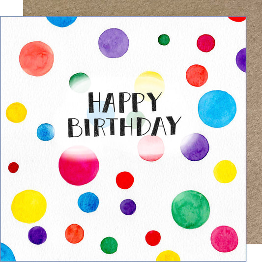 K104 Happy Birthday, Rainbow Spots Greetings Card