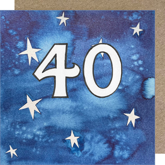 K154 Night Sky Stars 40 Greetings Card