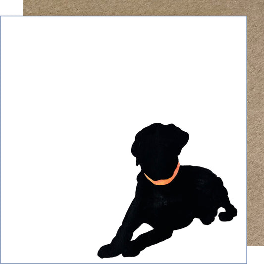K194 Bingo Black Labrador Greetings Card