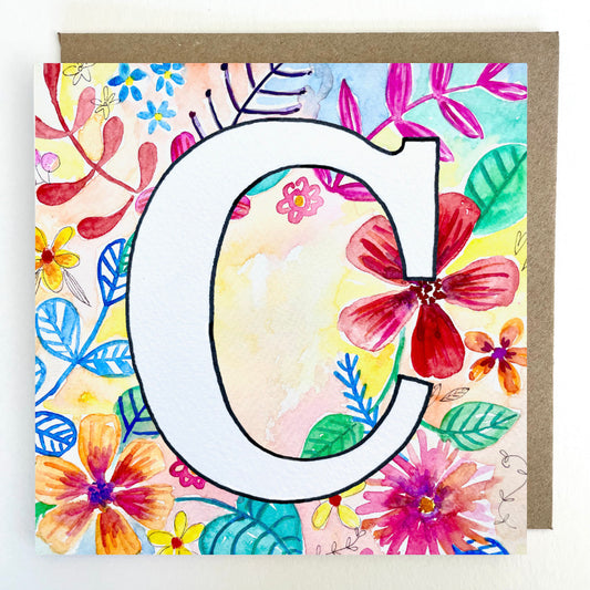 K197 'C' Bright Floral Greetings Card
