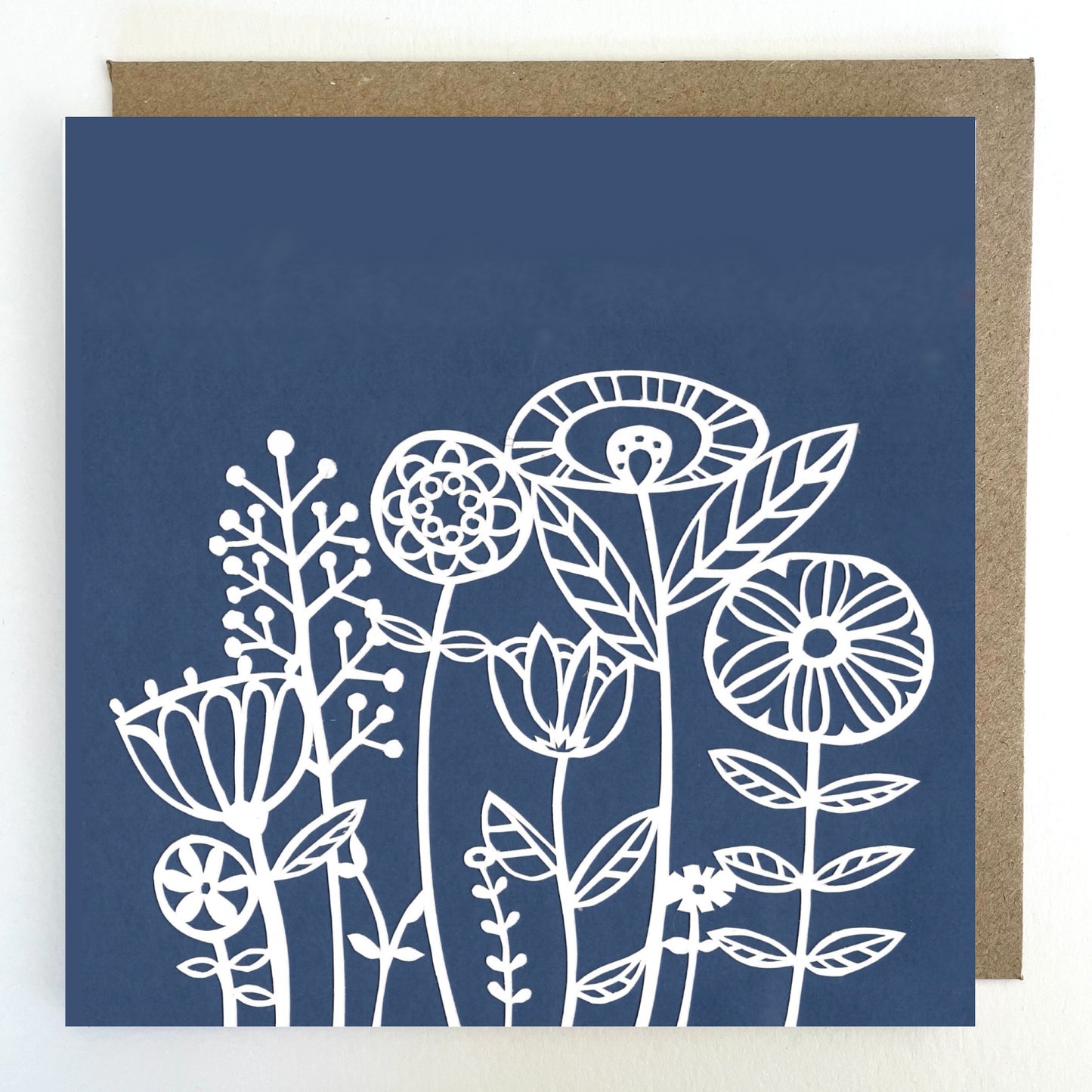 K199 Meadow Flowers Paper Cut Greetings Card